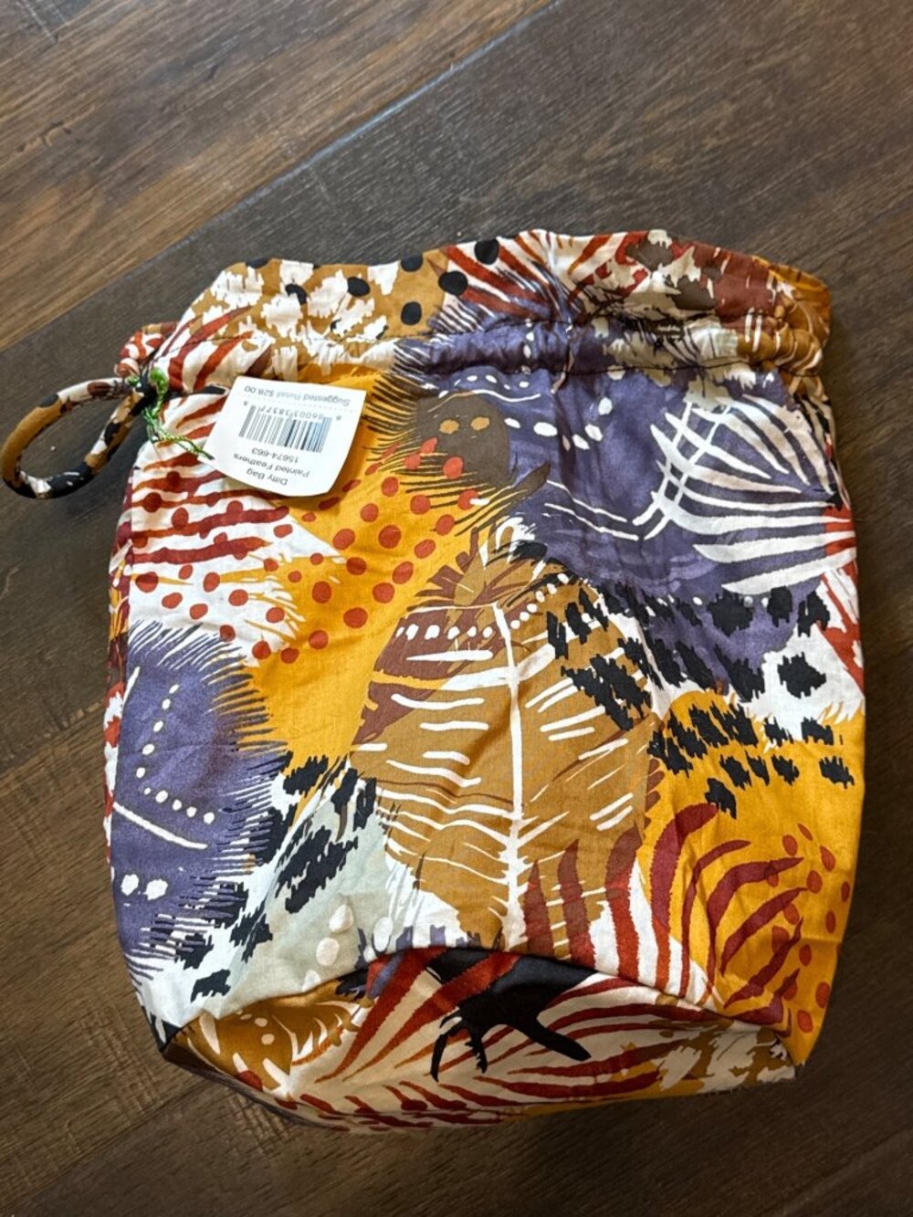 NEW Vera Bradley Painted Feathers Cinch Bucket Bag NWT